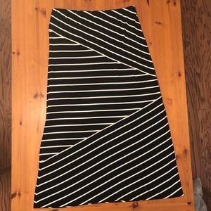 Loft knit striped maxi skirt